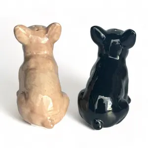 French Bulldog Black Tan ceramic Salt & Pepper shaker set Frenchie lover gift