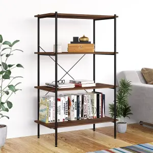 Berkfield 4-Tier Shelving Unit Black and Dark Wood 80x40x130 cm