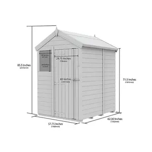 DIY Sheds 5x5 Apex Shed - Single Door With Windows