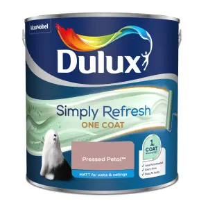 Dulux One coat Pressed petal Matt Emulsion paint, 2.5L