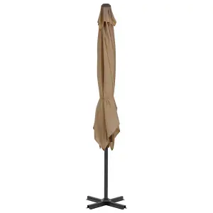 Berkfield Cantilever Umbrella with Aluminium Pole Taupe 250x250 cm