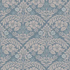 Laura Ashley Margam Blue Classical Smooth Wallpaper Sample