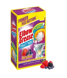 Elbow Grease Toilet Bowl Cleaner Tablets Fizz Action Tabs Berry Blast 10pk