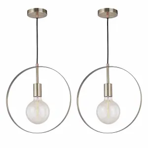 First Choice Lighting Set of 2 Hailey Brushed Gold Ceiling Lights