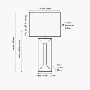 Block White Ceramic Tall Table Lamp