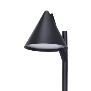 GoodHome Eriksson Matt Black LED Outdoor Stake light (D)120mm, Pack of 3