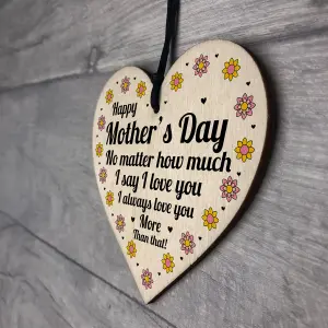 Mothers Day Gift Cute Wood Heart Gift For Mum From Daughter Son Love Gift Keepsake