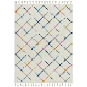 Criss Cross Kilim Moroccan Geometric Modern Easy to Clean Rug for Living Room, Bedroom and Dining Room-200cm X 290cm