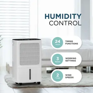 DMD 16L/Day Compressor Dehumidifier With Digital Humidity Display, Quiet & Energy Efficient