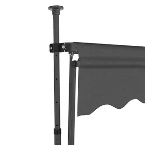 Berkfield Manual Retractable Awning with LED 250 cm Anthracite