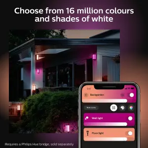 Philips Hue Impress White and Colour Ambiance Pedestal Light Black, low voltage.