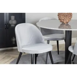 Withernsea Dining Set with 4 Chairs White / White