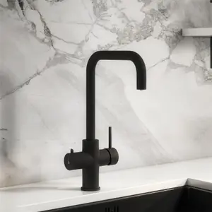 Liquida EBT311MB 3 In 1 Matt Black Instant Boiling Water Kitchen Tap