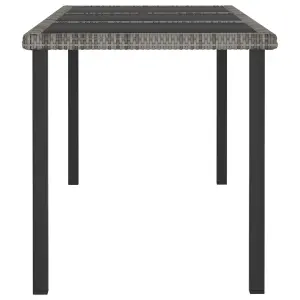 Berkfield Garden Dining Table Grey 180x70x73 cm Poly Rattan