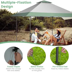 Costway 4M x 4M Gazebo Pop up Canopy Tent Sun Shelter w/ Wheeled Bag