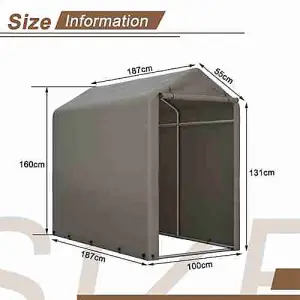 Small Grey Backyard Waterproof Bicycle Motorbike Storage Tent PE Shelter