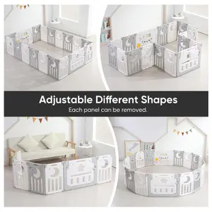 Foldable 18 Panel Baby Playpen Playhouses