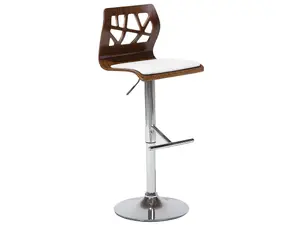 Bar Chair PETERSBURG Faux Leather Swivel White