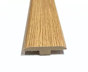 Laminate Wood Flooring MDF T Bar Threshold Trim 0.9m Length - Louisiana Oak