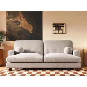 Solace+Co Addison 3 Seater Boucle Sofa - Beige