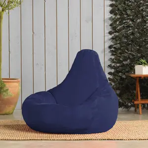 Veeva Recliner Indoor Outdoor Bean Bag Navy Blue Bean Bag Chair