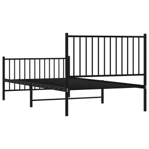 Berkfield Metal Bed Frame with Headboard and Footboard Black 100x200 cm