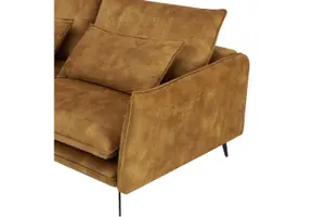 Savoy 3 Seater Velvet Sofa With Left Hand Chaise, Gold Velvet