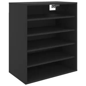 Berkfield Shoe Cabinet Black 60x35x70 cm Engineered Wood