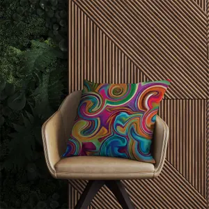 Colourful Wave Pattern Outdoor Cushion 60cm x 60cm