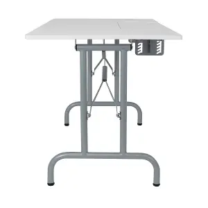 Folding Multipurpose Sewing Table Silver/White  121 x 71 x 72 cm - Sew Ready 13373