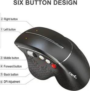 Ergonomic Mouse,Wireless Mouse 2.4G Adjustable DPI (1200/1800/2400/4800)