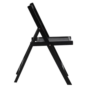 Interiors by Premier Wood Black Finish Folding Chair, Space-saver Camping Chair, Easy Foldable Wood Chair, Easy to Clean Chair