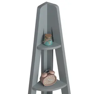 Arelious Corner Bookcase Light Grey