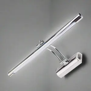 MILLS - CGC Chrome IP44 Bathroom Over Mirror Wall Light With Switch