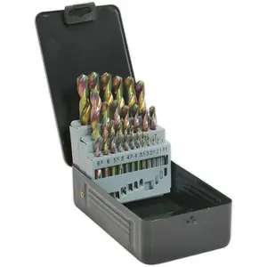 Comprehensive 25 Piece HSS Drill Bit Set - 1mm to 13mm for Hand and Pillar Drills