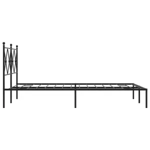 Berkfield Metal Bed Frame without Mattress with Headboard Black 120x200cm