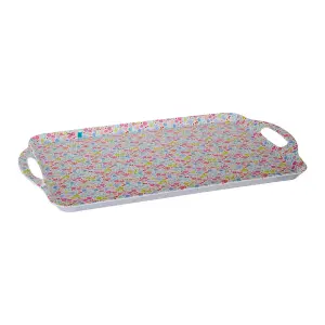 Interiors by Premier Floral Design Casey Sandwich Tray With Handles, Curved Contemporary Dining Tray, Functional Breakfast Tray