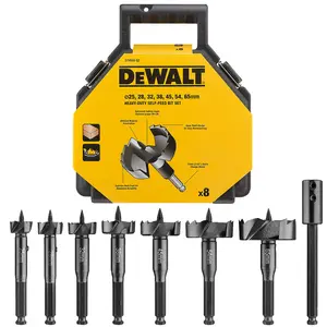 DeWalt DT4593 8 Piece Self Feed Forstner Wood Auger Drill Bit Set 25mm - 65mm