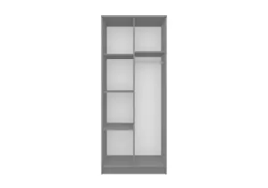 Sophisticated Grey Matt Hinged Wardrobe H1930mm W800mm D500mm - Stylish Storage for Contemporary Bedrooms