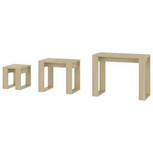 Gobao Nesting Tables 3 pcs Engineered Wood (Set of 3) White / Black