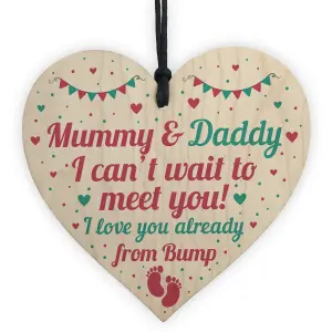 Red Ocean From Bump Gifts Mummy To Be Gifts Daddy To Be Gifts Wooden Heart Baby Shower Plaque