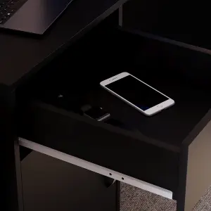 Vida Designs Hudson Black Computer Desk With 1 Drawer and Door