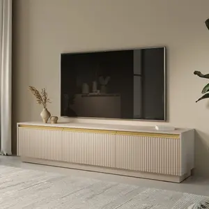  Elegant Beige Royal TV Cabinet H42cm W182cm D39cm - Versatile Media Storage