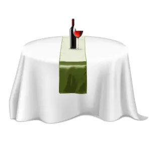 Neel Blue 11x 108 Inch Plain Satin Silk Table Runner, Sage Green