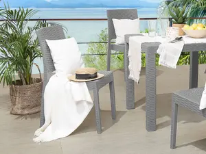 Set of 4 Garden Chairs FOSSANO Synthetic Material Light Grey