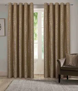 Tuscany Geometric Window Polyster Eyelet Curtains