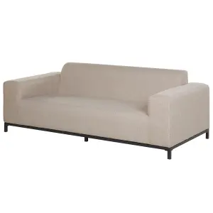 Outdoor Upholstered Sofa Garden Sofa ROVIGO Polyester Beige 3 Seater