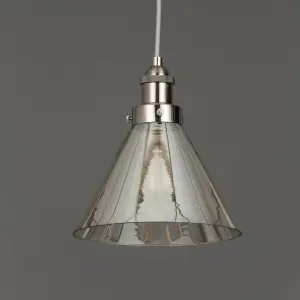 Inlight Dafyd Pendant Glass & metal Champagne Ceiling light