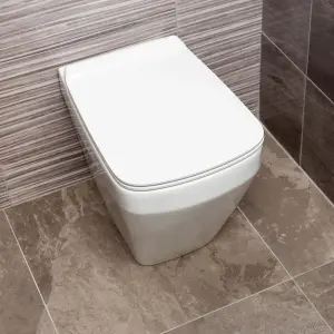 Bellio Rimless White Back to Wall Toilet