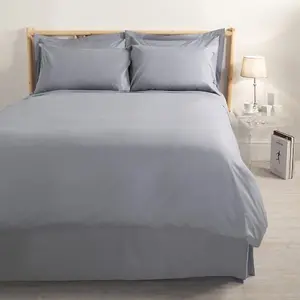 MEDITERRANEAN LINENS Valencia 100% Egyptian Cotton 200 Thread Count Double Duvet Cover Set -Denim